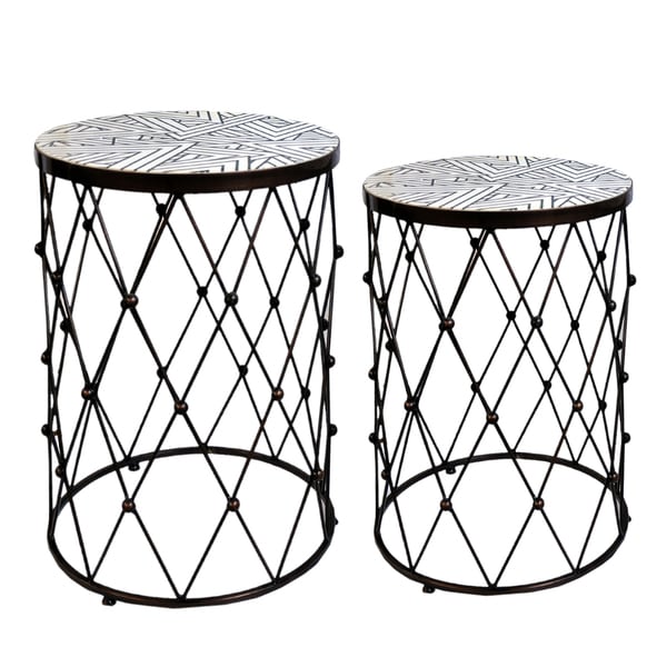 Fenna Geometric Copper Wire Frame Side Tables Set Of 2 Free Fenna Geometric Copper Wire Frame Side Tables Set Of 2 Free Shipping Today 12715415