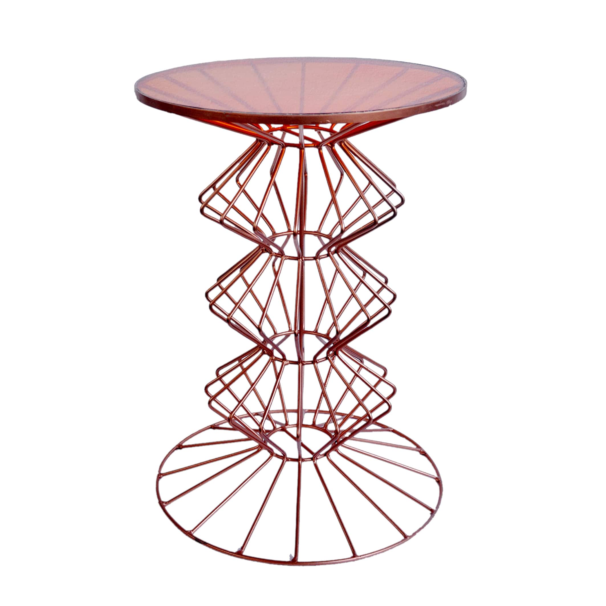 Shop Orianne Ornate Copper Side Table Overstock 12715435