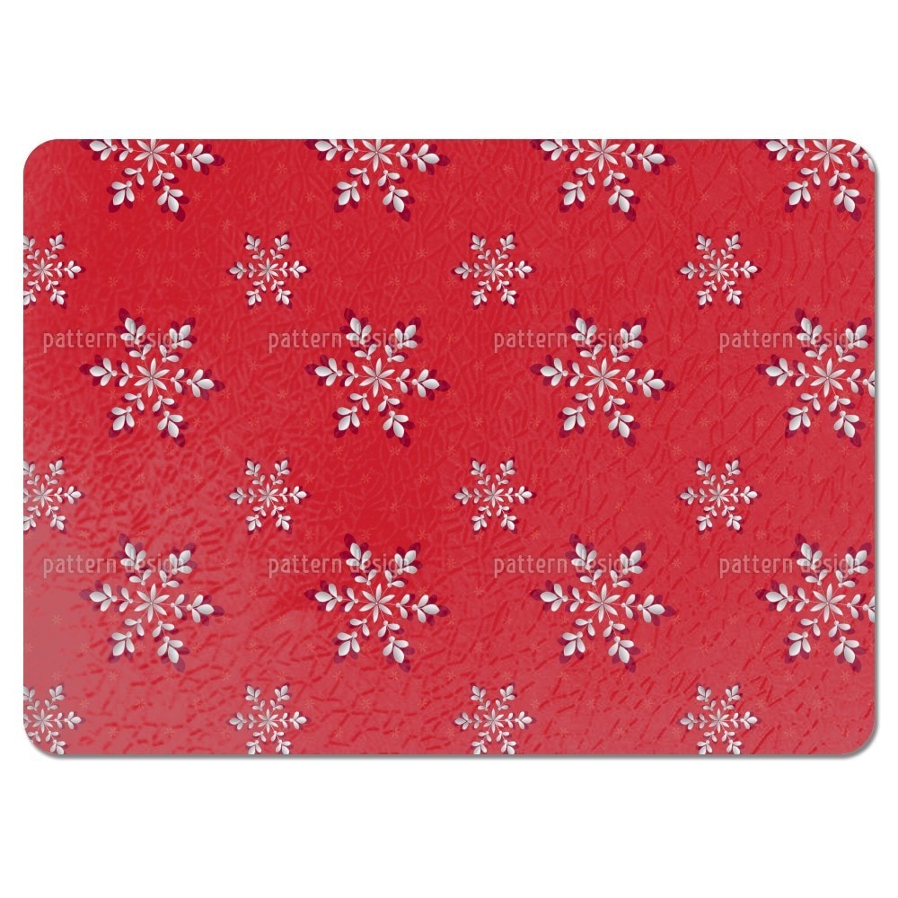 Silver Flakes Red Placemats (Set of 4)