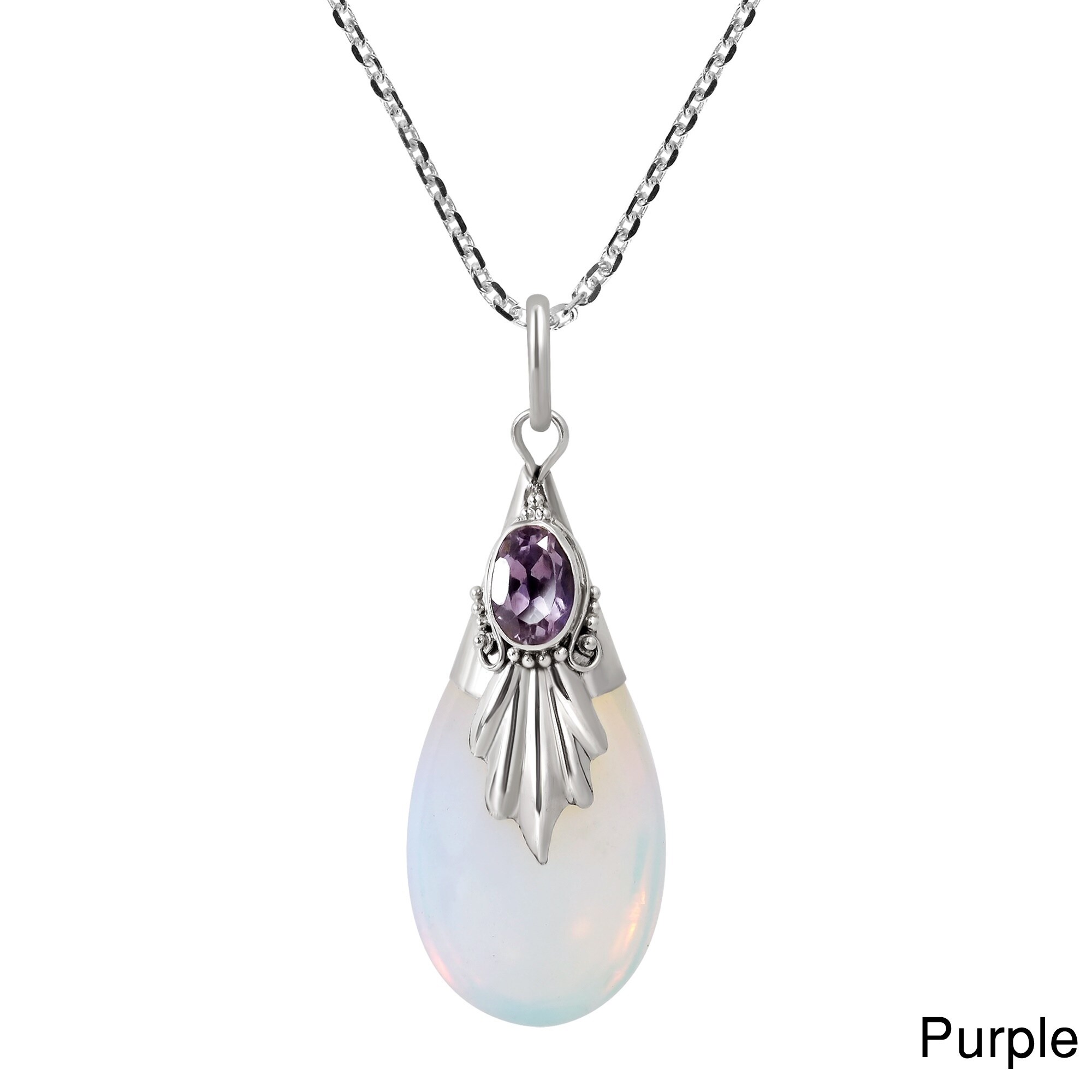 Free Shipping Amethyst 925 Silver Jewelry Handmade Jewelry Necklace-16-18/'/'