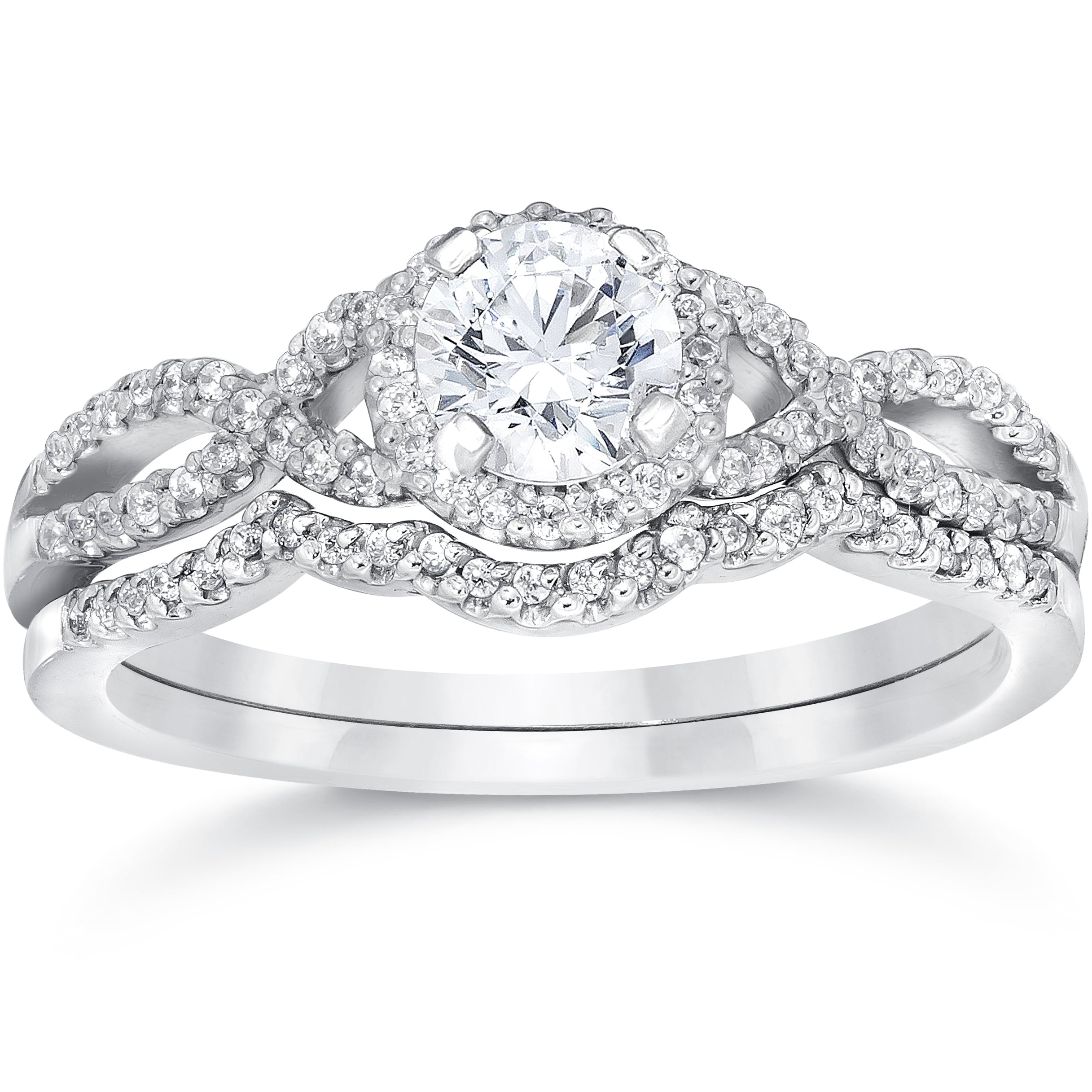 Shop 14k White Gold 34ct Tdw Diamond Infinity Halo Engagement Wedding