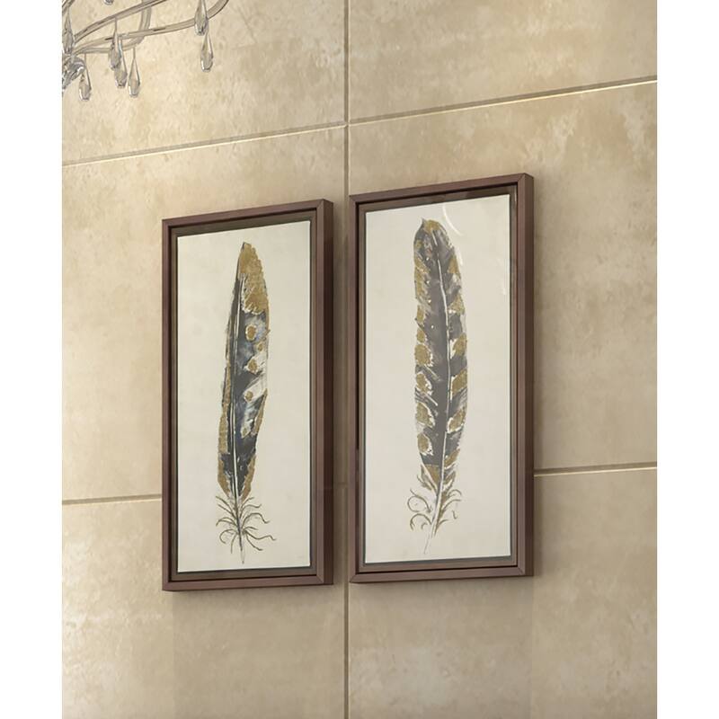 Urban Habitat Gilded Feathers Gold Foil 2-piece Canvas Wall Art Set