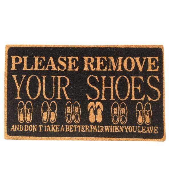 Please Remove Your Shoes Coir Door Mat 18 Inchx30 Inch