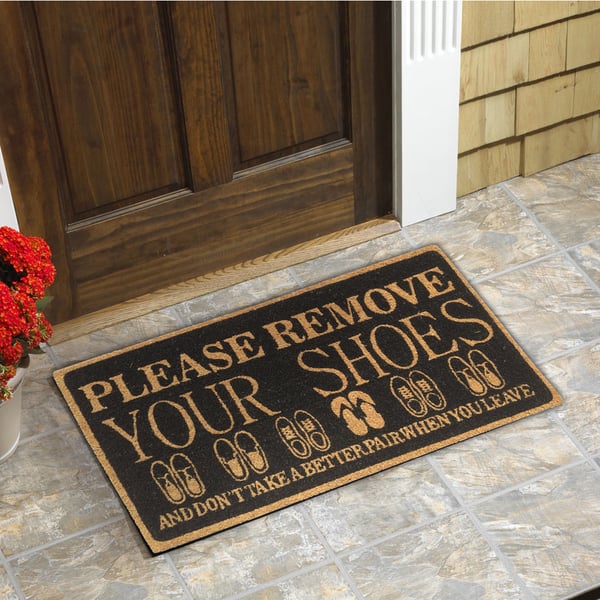 Please Remove Your Shoes Coir Door Mat 18 Inchx30 Inch