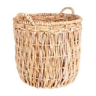 Household Essentials Tall Banana Leaf Floor Basket with Handles