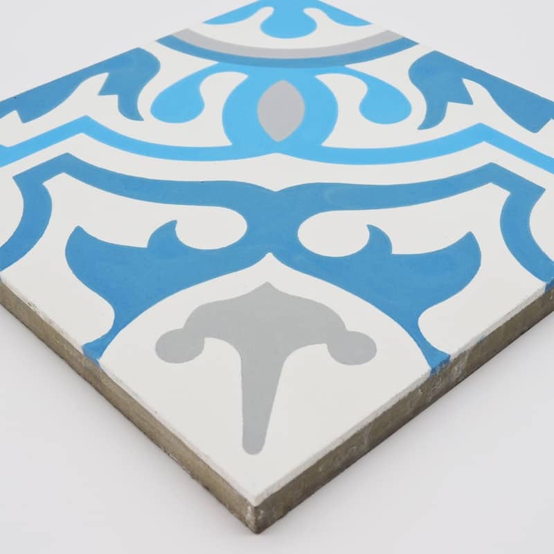 Handmade Baha in Blue and Grey Tile, Pack of 12 (Morocco)