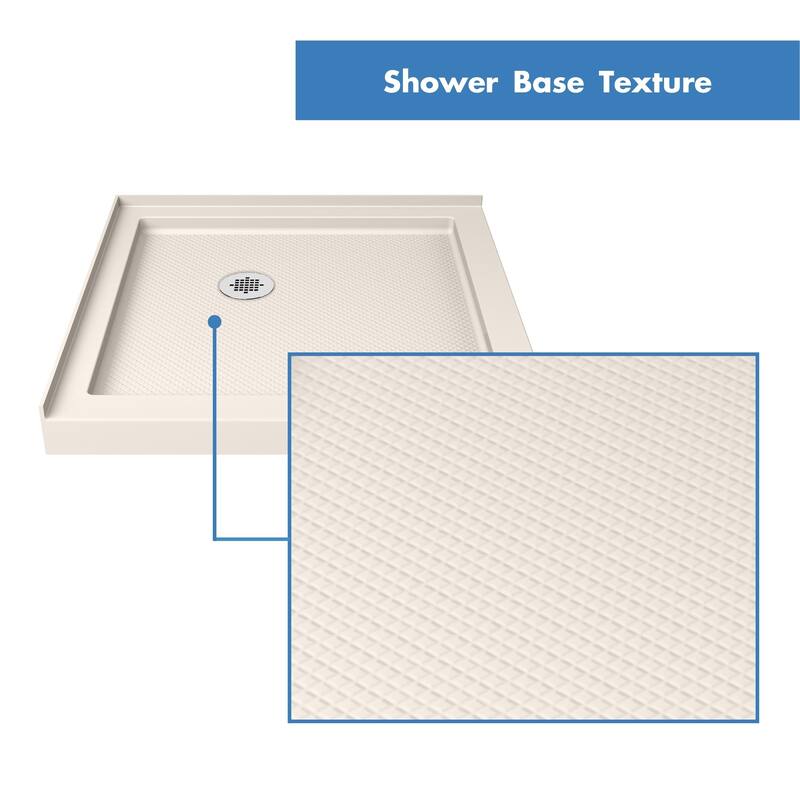 DreamLine Flex 36 in. D x 36 in. W x 74 3/4 in. H Pivot Shower Enclosure and Shower Base Kit - 36" x 36"