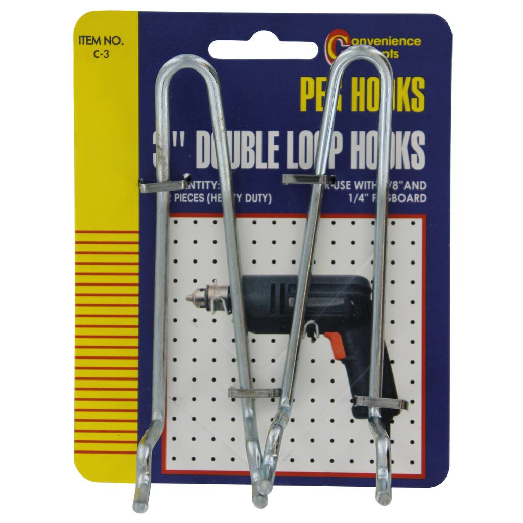 Convenience Concepts SC-3 Double Loop Pegboard Hooks