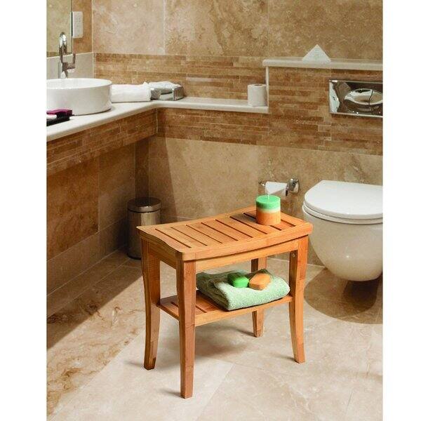 Deluxe Bamboo Shower Seat Bench With Storage Shelf Deluxe Bamboo Shower Seat Bench With Storage Shelf