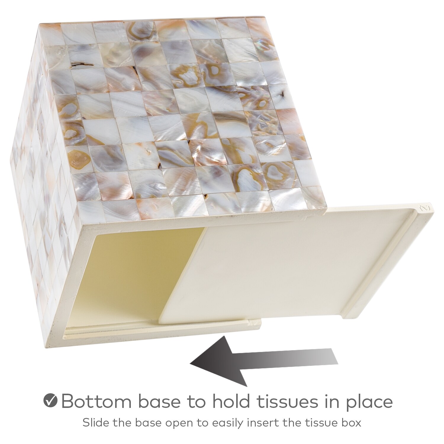 Creative Scents Dublin Square Tissue Box Cover  Decorative Bathroom Paper Holder 