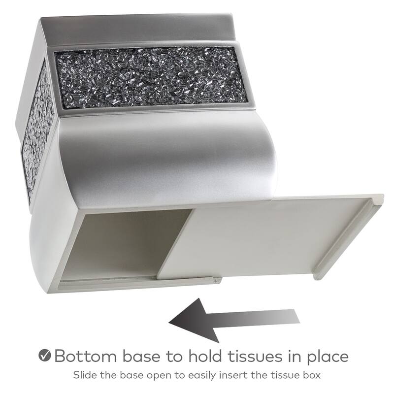 Creative Scents Brushed Nickel Square Tissue Box Cover - Silver