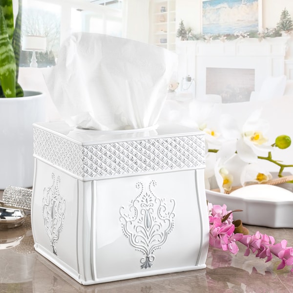 Square tissue shop box holder