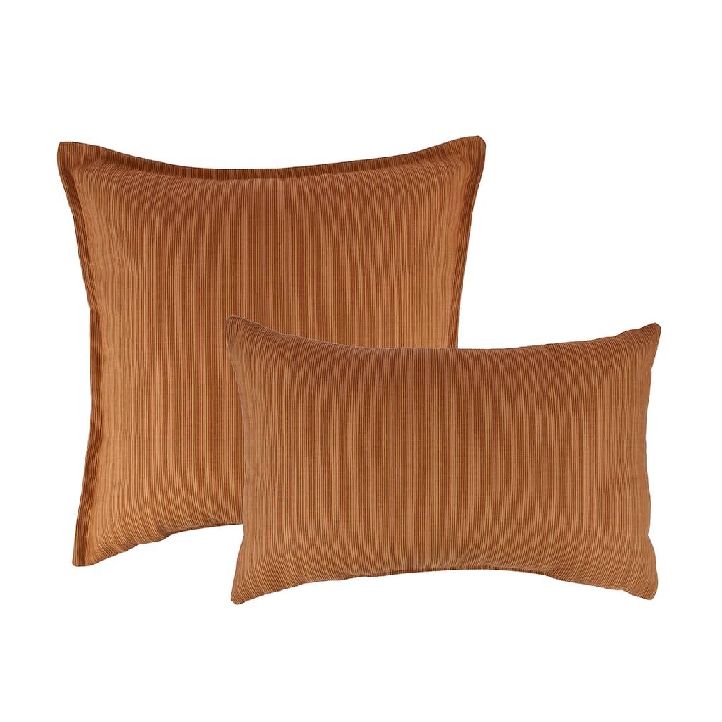 Austin Horn Classics Sunbrella Dupione Nectarine Combo Outdoor Throw Pillows