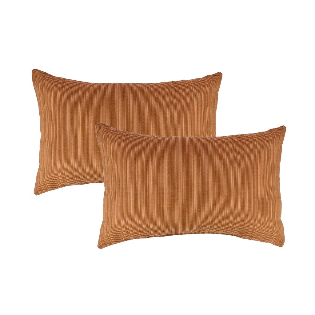 Austin Horn Classics Sunbrella Dupione Nectarine Boudoir Outdoor Throw Pillows (set of 2)