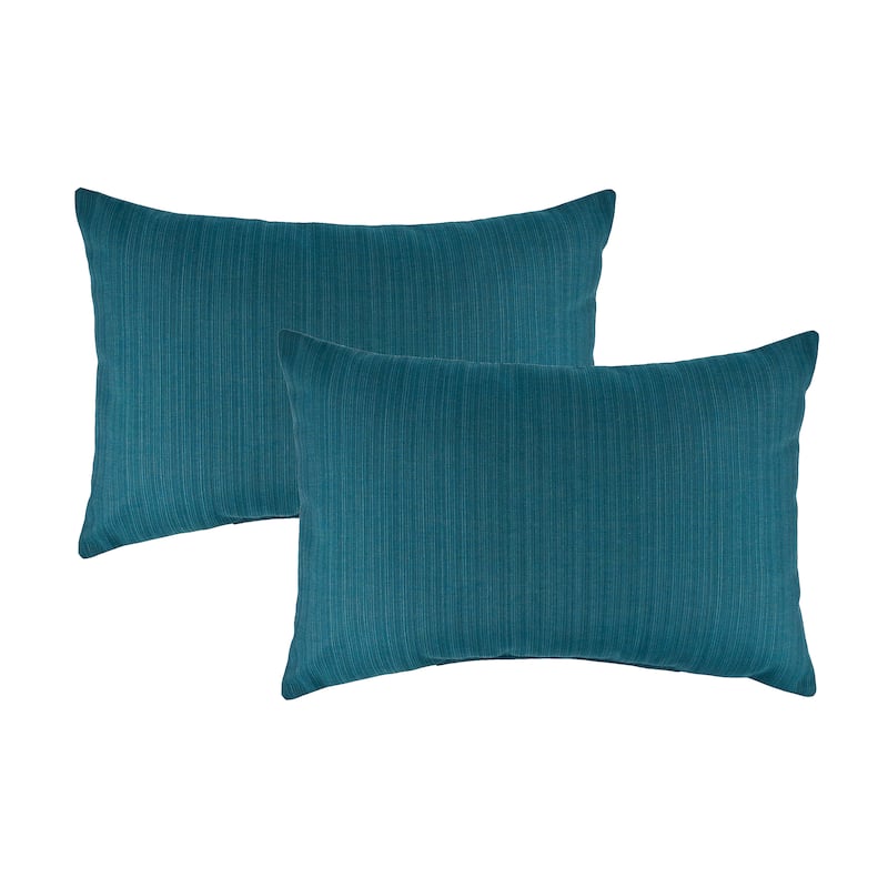 Austin Horn Classics Sunbrella Dupione Deep Sea Boudoir Outdoor Throw Pillows (set of 2)