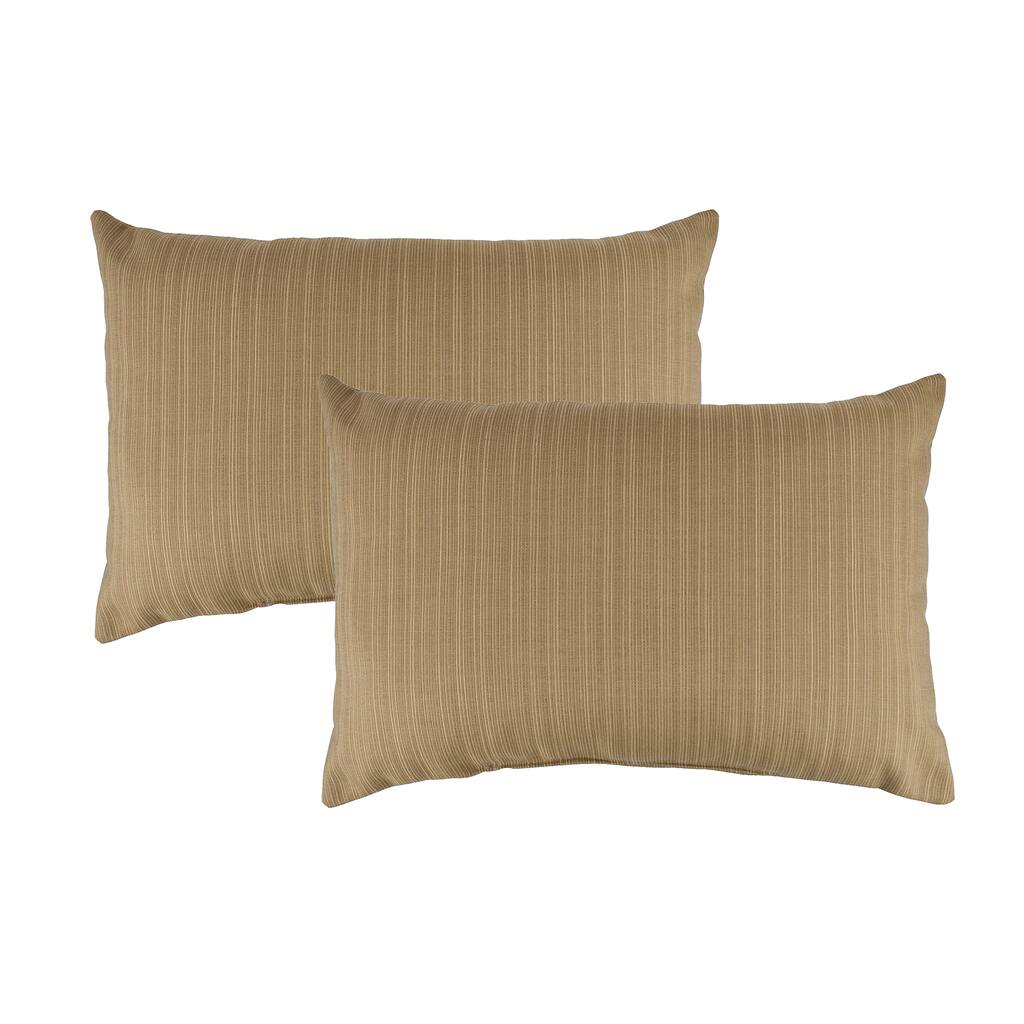 Austin Horn Classics Sunbrella Dupione Bamboo Boudoir Outdoor Throw Pillows (set of 2)