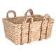 preview thumbnail 3 of 2, Household Essentials Large Rectangular Wicker Floor Basket with Braided Handles - 17'' x 22''