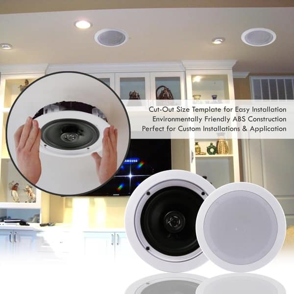 Shop Pyle Pdic1661rd Dual 6 5 Inch In Wall In Ceiling Speakers 2