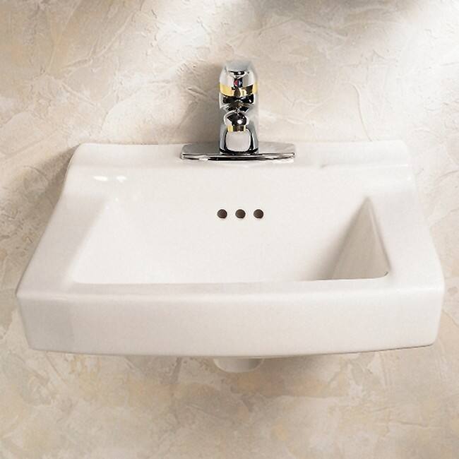 American Standard White Porcelain Comrade Wall-hung Single-basin Bathroom Sink 0124.024.020