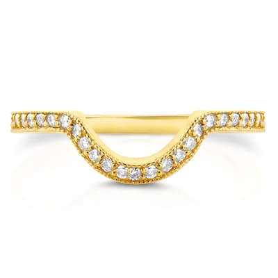 Annello by Kobelli 14k Yellow Gold 1/5ct TDW Diamond Curved Shadow Wedding Band