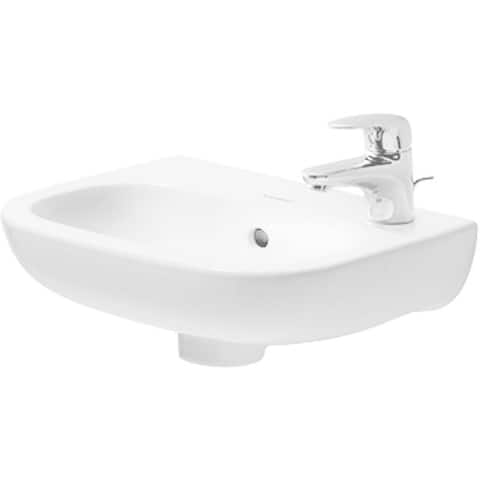 Duravit White Porcelain Wall-mount Single-basin Bathroom Sink 07053600082