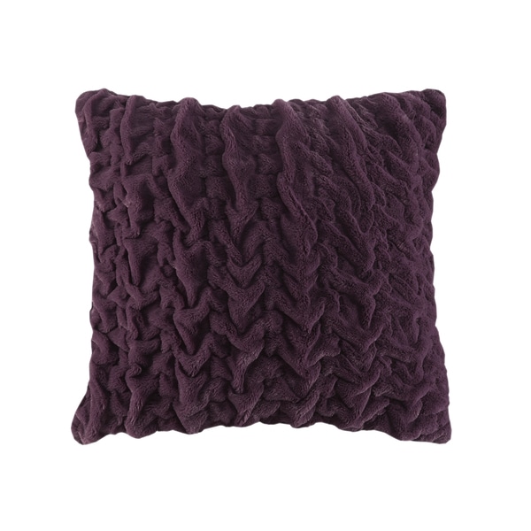 Madison Park Ruched Fur Solid Brushed Long Fur Euro Throw Pillows 4-Color Option - Free Shipping ...