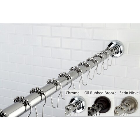 Contemporary 60 in. to 72 in. Tension Shower Rod with Hooks