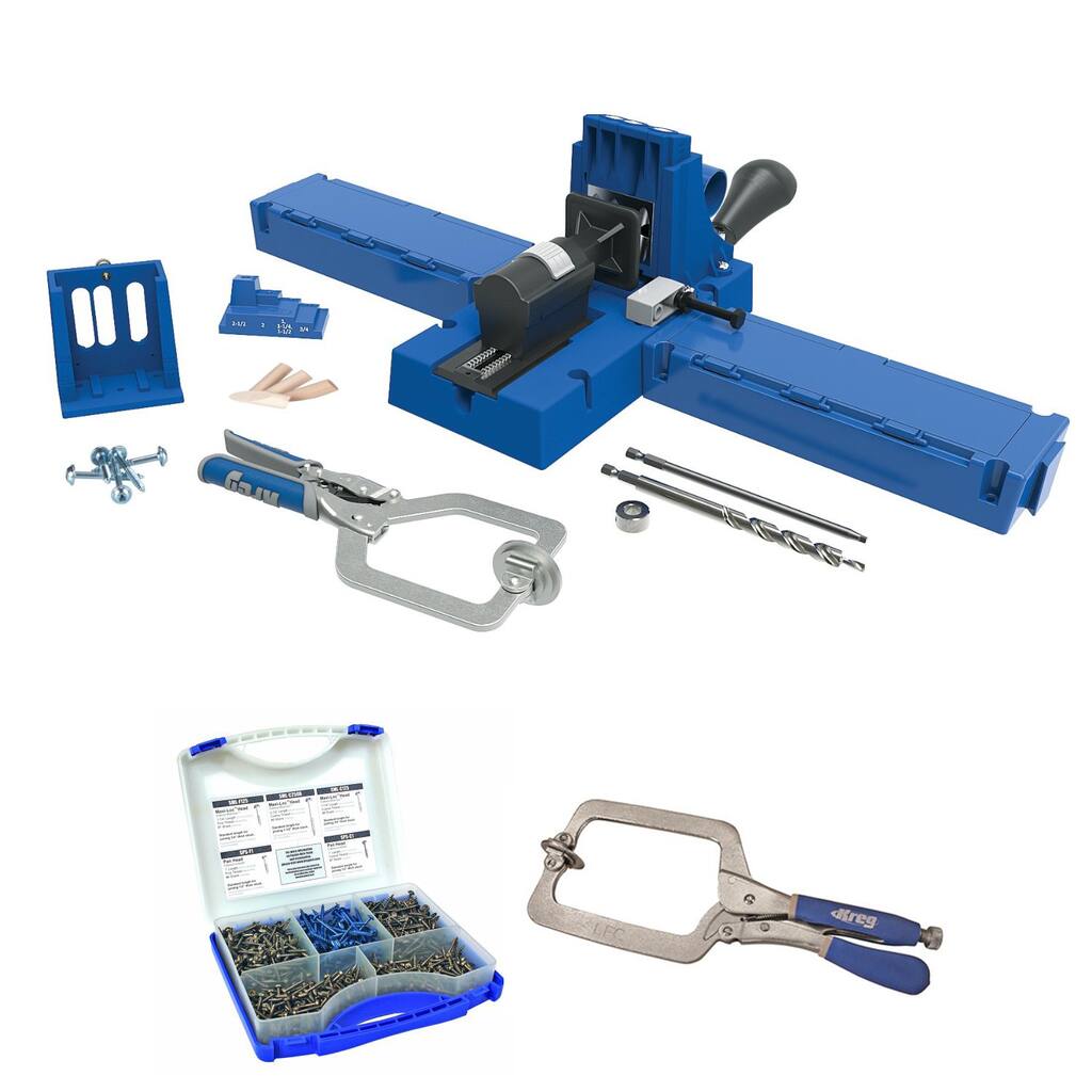 Kreg K5MS-KREG Jig K5 Master System Wood Clamp w/ Pocket-Hole Screw Kit & Large Face Clamp