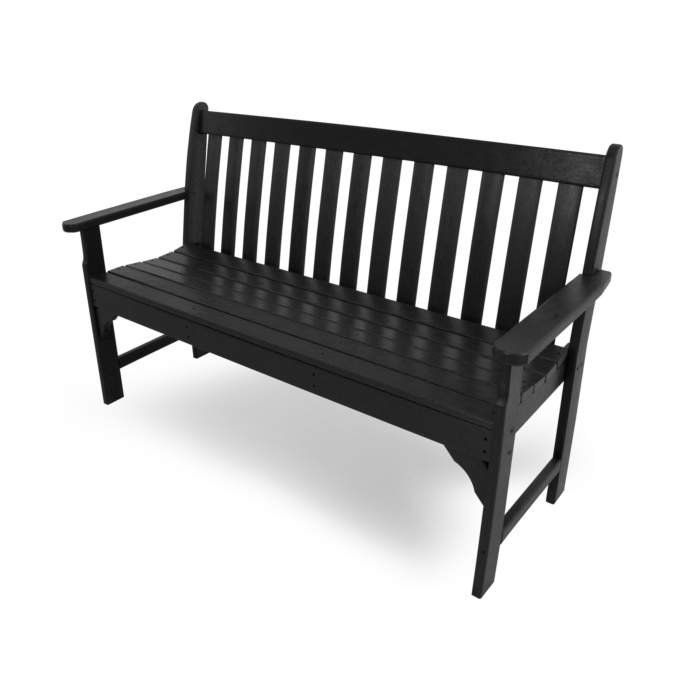 black wood bench outdoor