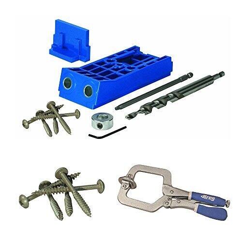 Kreg Tool Company KJHD Jig HD with Pocket Hole Screws (125 Ct.) and Face Clamp - Multi