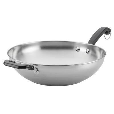 Farberware Classic Series Stainless Steel Nonstick 12-Inch Wok/Stir Fry Pan, Silver