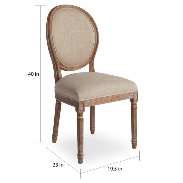 Abbyson French Vintage Linen Round Back Dining Chair
