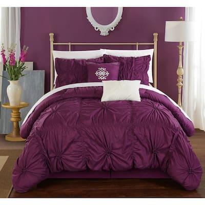 Chic Home 10-Piece Hyatt Purple Comforter Set
