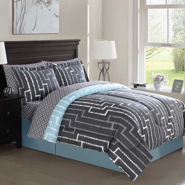 Brandenburg Geo Reversible 8-piece Bed in a Bag Comforter Set