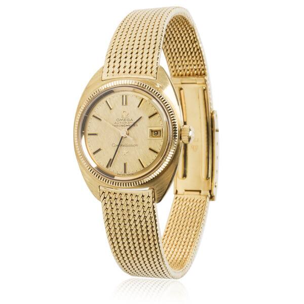 Shop Pre Owned Vintage Women S 1960s Omega Constellation Auto Chronometer Watch In 18k Yellow Gold Overstock 12736248