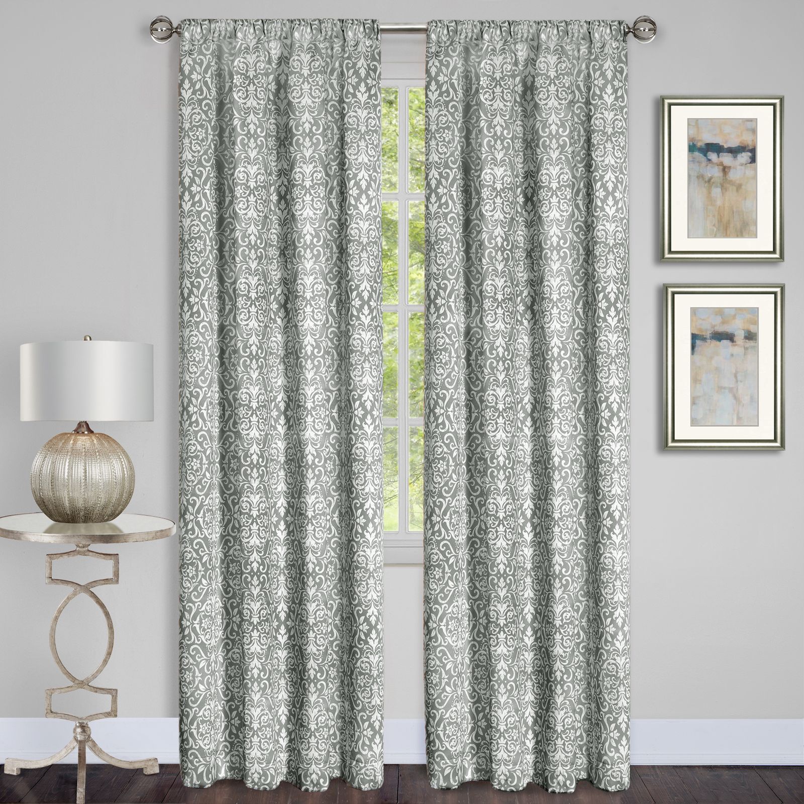 Shop Achim Madison Black Taupe Silver 84 Inch X 63 Inch Window