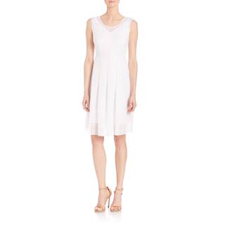 Elie Tahari Wedding Dresses For Less Elie Tahari Jessy White Gauze Sleeveless V Neck Dress