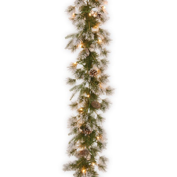 slide 1 of 1, 9-foot Liberty Pine Garland with Clear Lights