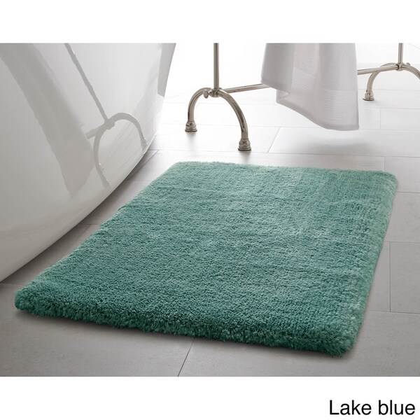 20in x 30 17in x 24in Non-Slip Back Pastel Blue Green 2-Pc Plush Bath Mat/Rug 