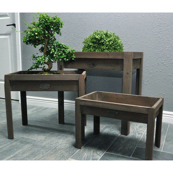 Pyper Marketing 3 Piece Distressed Wooden Potting Tables Set Pyper Marketing 3 Piece Distressed Wooden Potting Tables Set