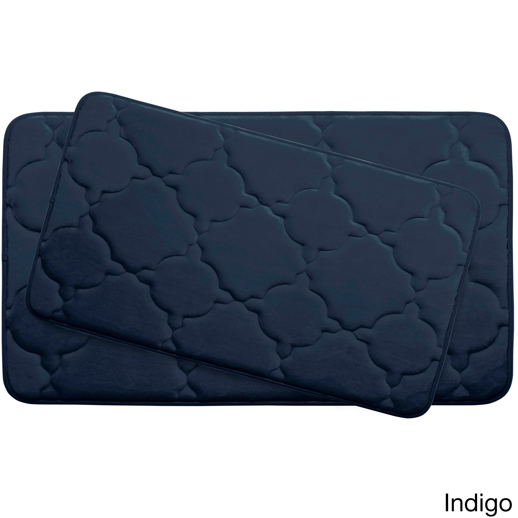 Caicos Aqua 20 in. x 32 in. Memory Foam 2-Piece Bath Mat Set