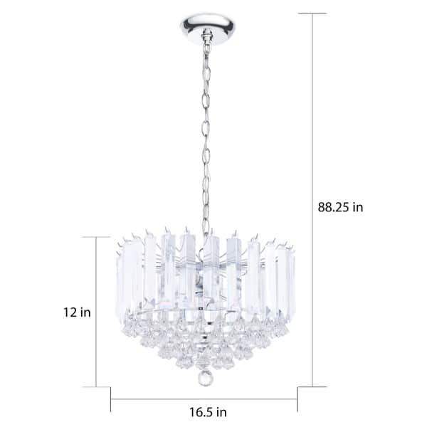 Safavieh Lighting 16 5 Inch Hampton 2 Light Chrome Clear 16 5 Inch Hampton 2 Light Chrome Clear