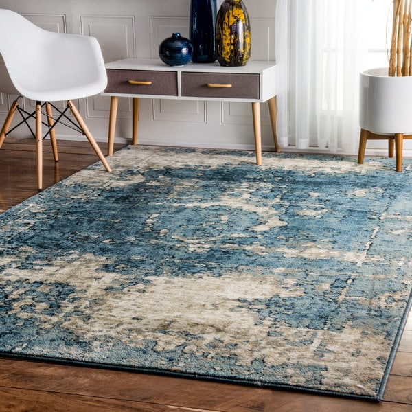 Maison Rouge Elaine Traditional Vintage Fancy Blue Square Rug (8' Square)
