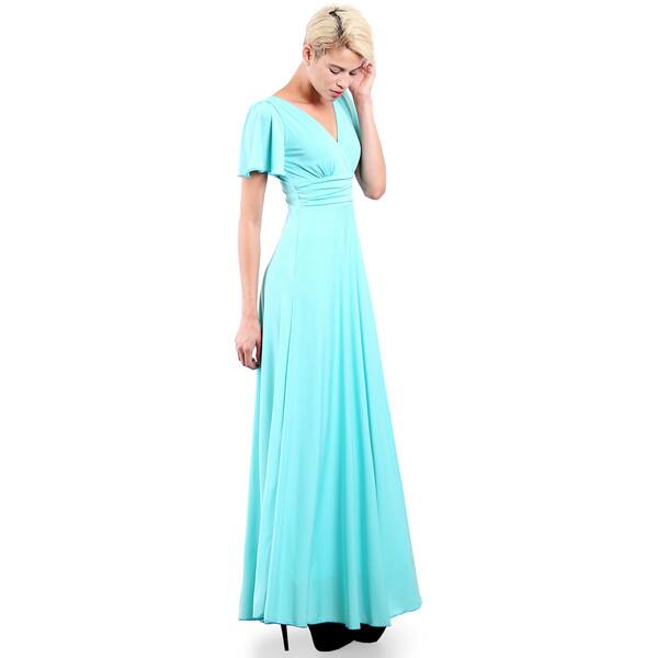 formal empire waist dress with sleeves Long Sleeve Round Neckline Empire Waist Chiffon Formal Dress main image 1