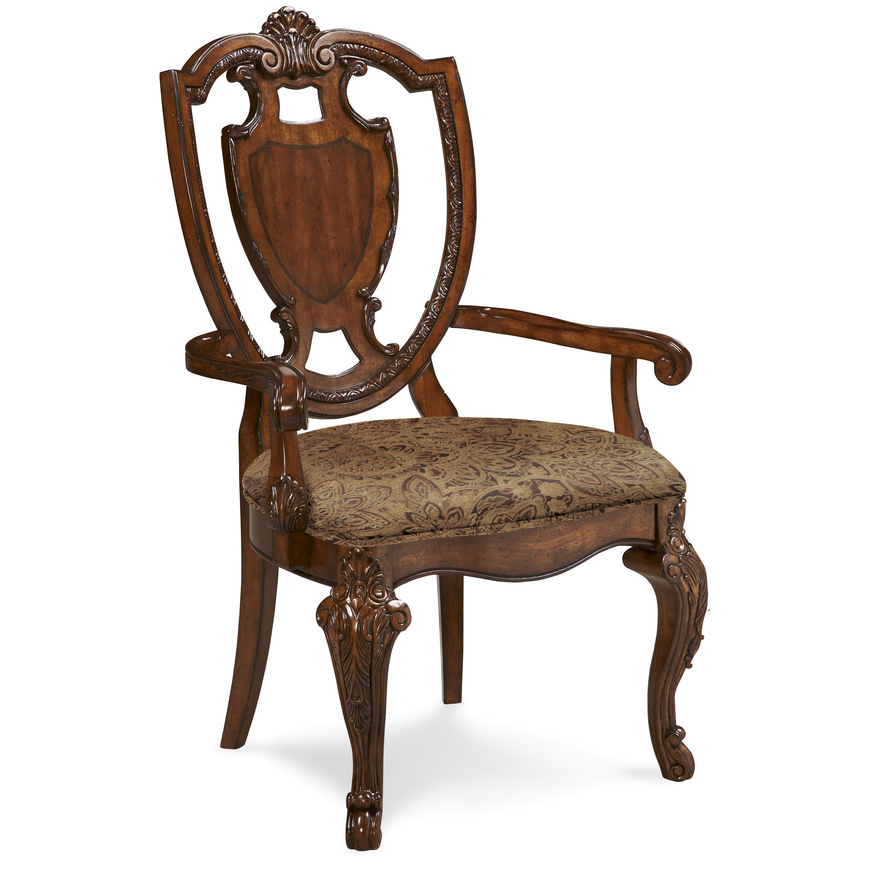 Shop A R T Furniture Old World Shield Back Arm Chair With Fabric
