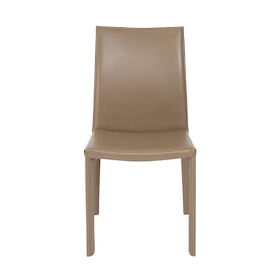 Euro Style Hasina Taupe Regenerated-leather Dining Chair (Set of 2)