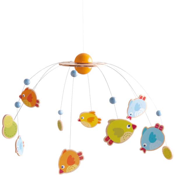 slide 2 of 3, Haba Multicolor Fabric Little Birds Crib Mobile