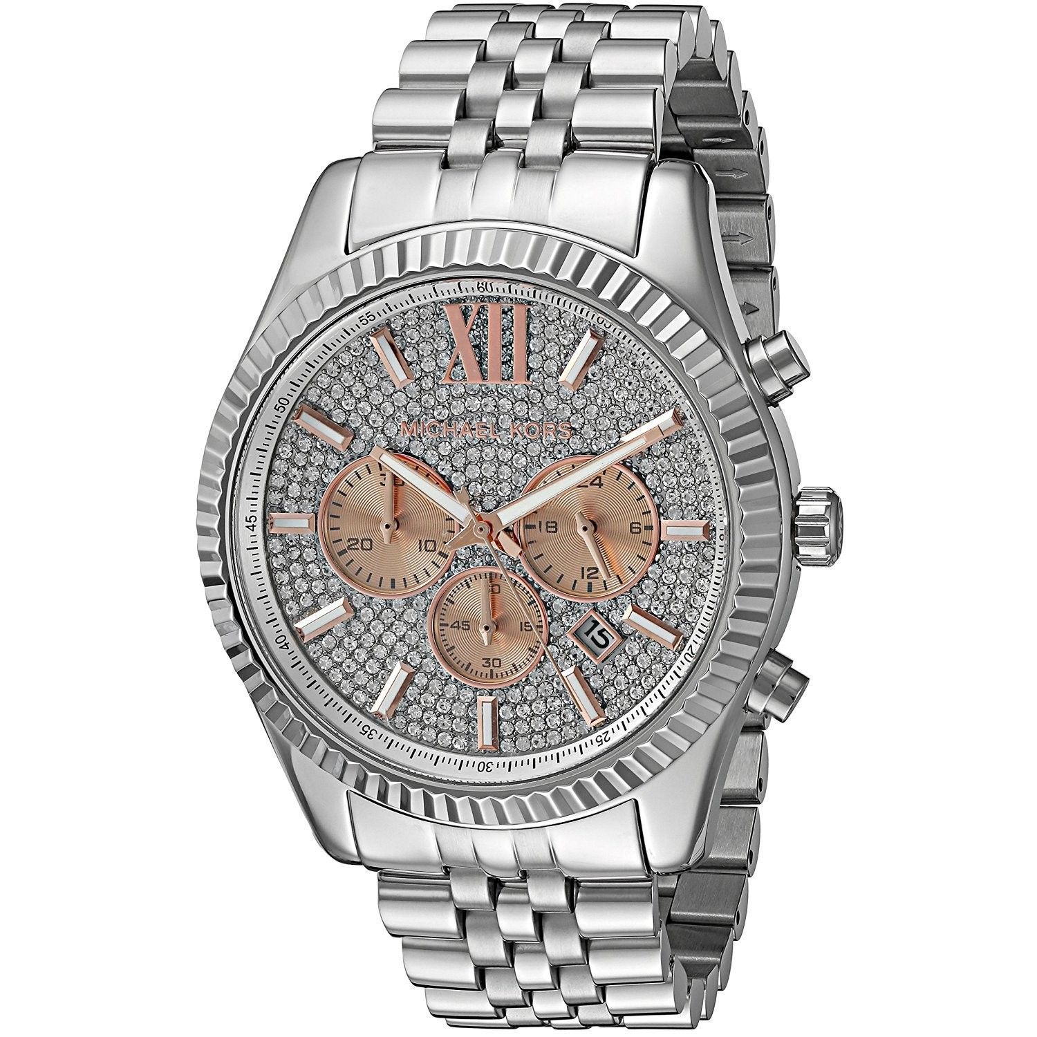 michael kors men's crystal watch