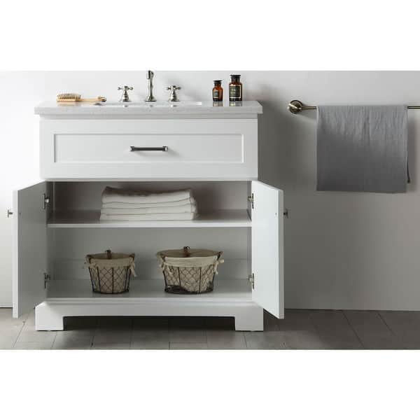 Legion Furniture White Quartz Top 36 Inch Sink Vanity Without White Quartz Top 36 Inch Sink Vanity