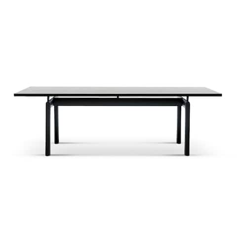 Kardiel LC6 Mid-Century Modern Glass Top Black Steel Dining Table